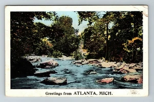 Atlanta Mi-Michigan, Scenic Greetings Vintage Souvenir Postkarte - Bild 1 von 2