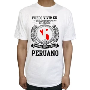 New Peru 100% Peruano Peruvian Patriotic Men's Short Sleeve T-Shirt - Picture 1 of 13