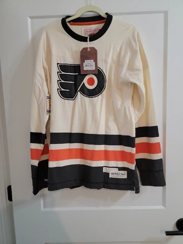 Vintage Mitchell And Ness Philadelphia Flyers Grey  Sweatshirt Sweater NWT Large Cover