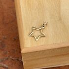 14k Yellow Gold Cut-out Design Small Star Pendant Charm 12mm Solid