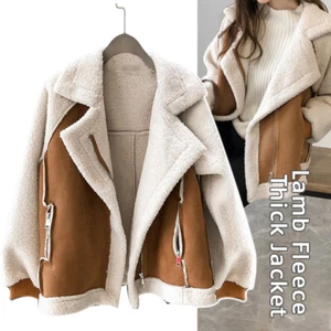Women Winter Harajuku Jacket Clothes Motorcycle Thickened Looser Fashion Tops - Picture 1 of 9