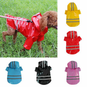 Dog Cat Reflective Raincoat Pet Waterproof Dog Coat Jacket Rain Hoodie Jacket AU