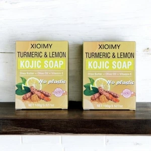 2 Pack Turmeric Glow Soap Bar - Lemon & Kojic Acid, Exfoliating and Moisturizing - Picture 1 of 2