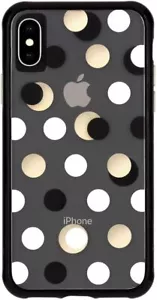 Custodia Apple iPhone XS Max nera punti metallizzati custodia-mate sfondi cover sottile nuova - Foto 1 di 12