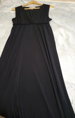 Philosophy Women's Petite Large Jersey Knit Black Maxi Dress Sleeveless Classic - Image 1 of 4