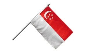 Singapur Stockflagge Flaggen Fahnen Stockfahne 30x45cm - Bild 1 von 1