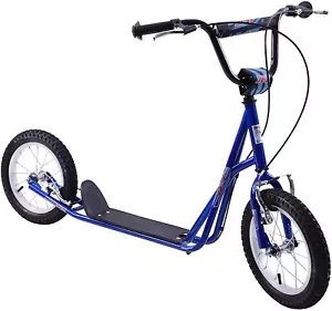 Kids Scooter 14" Large Wheel Kick Push Ride On Scooter Children Jet Rockets Blue - Picture 1 of 12