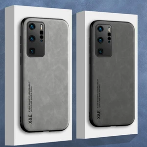 Coque Etui Antichoc Pour Huawei P50 P40 P30 Pro Nova 4E Luxe Cuir Mat Case Cover - Photo 1 sur 13