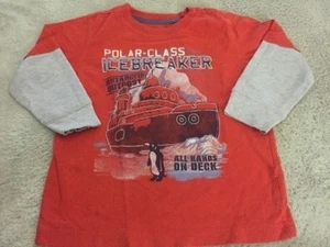 Camisa térmica Osh Kosh para niños naranja clase polar barco rompehielos manga larga 3T - Imagen 1 de 7
