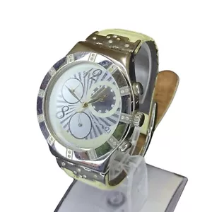 【RARE】SWATCH IRONY SILVER WHITE Chronograph Men Watch Swiss - Picture 1 of 10