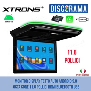 MONITOR DISPLAY TETTO AUTO CM116A ANDROID 9.0 OCTA CORE 11.6 POLLICI BLUETOOTH - Foto 1 di 10