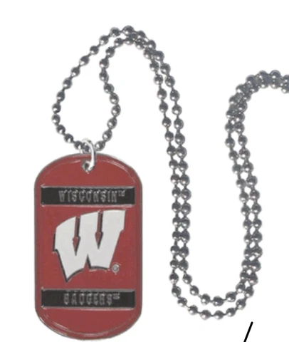 NCAA Wisconsin Badgers Tag Necklace Cover