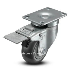 AS30P1TPUTL 3" Swivel Caster with Total Lock Brake, Thermoplastic Urethane Wheel - Picture 1 of 2