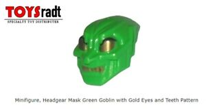 Lego Minifigure, Headgear Mask Green Goblin with Gold Eyes and Teeth Pattern