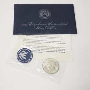 (1) 1973 S US Mint Eisenhower 40% Silver Dollar MS/UNC Coin Blue Envelope w/COA - Picture 1 of 1