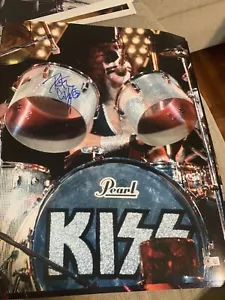 PETER CRISS SIGNED KISS PHOTO 16x20 SOLO CLASSIC ROCK AUTOGRAMM BECKETT COA - Bild 1 von 3