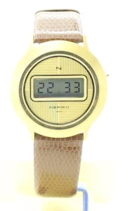 RARE VINTAGE NEPRO Quartz Digital WATCH 1970's - NEW OLD STOCK NOS - SWISS Brown - Picture 1 of 11