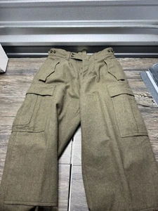Vintage 60s  OHG German Military Pants Size 29x30 Wool Army Field Cargo - Picture 1 of 9