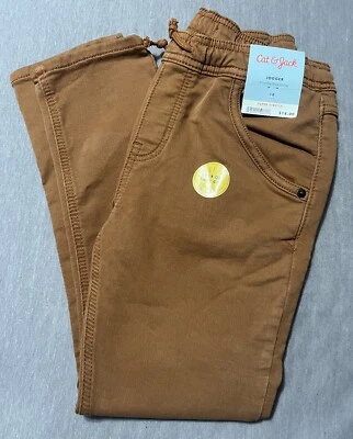 Calça cargo nova com etiquetas Cat & Jack masculina elástica flexível cordão tamanho 10 - Imagem 1 de 4