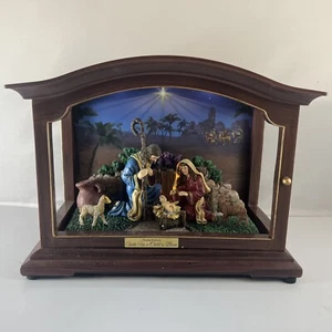 Thomas Kinkade Unto Us A Child Is Born Krippe Box Skulpturen leuchtet ohne Box - Bild 1 von 10
