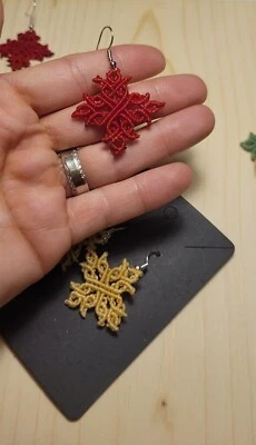 Handgemacht Makramee Ohrringe, Filigran, Schmuck 23 FARBEN 3,5-5cm - Bild 1 von 4