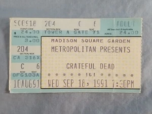 September 9-18-91 1991 GRATEFUL DEAD Ticket Stub Madison Square Garden New York - Picture 1 of 2