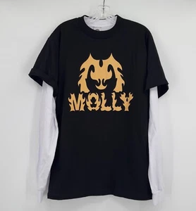 ShitbySheff Men's Black Molly Layered Long Sleeve Shirt Sz L - Picture 1 of 4