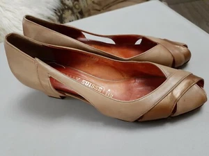 VTG Bally Suisse C4066 Crispiano Brown Leather Slip On Heeled Pumps Women's 4.5B - Picture 1 of 9