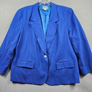 Vintage Pendleton Plus Blazer Size 24W Virgin Wool USA Blue Political Democratic - Picture 1 of 15