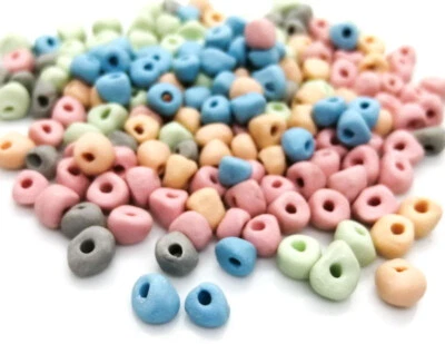 Handmade Tiny Ceramic Rock Beads 7x5mm - Choice of Colours - Pack of 50 - Image 1 of 4