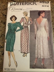 BUTTERICK #4902 - SEÑORA BONITO DISEÑADOR ""RIMINI"" VESTIDO DE ENCAJE PATRÓN 14-18 FF - Imagen 1 de 2