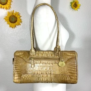 Borsa a tracolla Brahmin in pelle marrone goffrata con tracolla regolabile - Foto 1 di 19