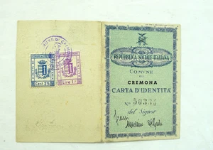 17 APRILE 1945 RSI REPUBBLICA SOCIALE ITALIANA CARTA D'IDENTITA CREMONA CASTELV - Picture 1 of 2