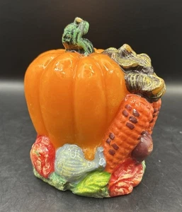 Vela multicolor vintage calabaza cosecha verduras acción de gracias otoño sin quemar - Imagen 1 de 8