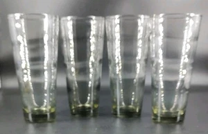 Lot of 4 Vintage Libbey Green Ripple High Ball Glass Tumblers 6.5" Tall - Picture 1 of 6