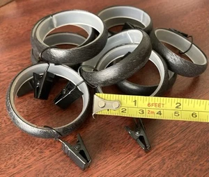 Pottery Barn Quiet-Glide Cast Iron Black Curtain Clip Rings Lg 1.25" - Set of 10 - Picture 1 of 1