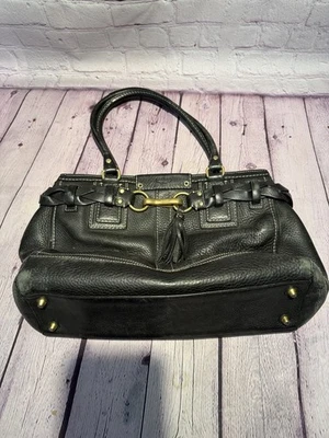 ТРЕНЕР Hampton F13084 черный шагреневой кожи сумка оплетка акцент сумка почти новый - Изображение 1 из 4