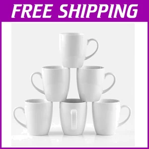 Professional Grade Porcelain Coffee Mugs - Set of 6 Cozy 12 oz Mugs for Home - Picture 1 of 8