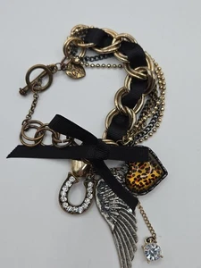 Betsey Johnson Hufeisen, Engelsflügel, Schildpatt Herz Bettelarmband gebraucht - Bild 1 von 13