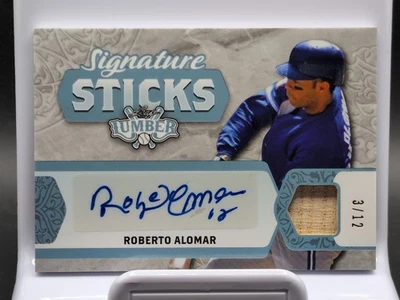 Roberto Alomar 2022 Leaf Lumber Signature Sticks Auto Bat 3/12 Blue Jays - Image 1 of 4