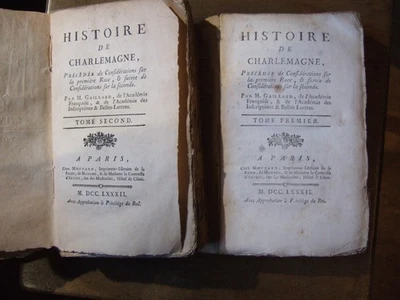 Lot Livres anciens, 1782, Rare, 2 Volumes, histoire de Charlemagne - Photo 1/4