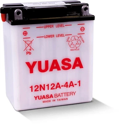 Yuasa Conventional 12N12A4A1 12 Volt Battery For Yamaha Maxim 400 XS400 1982-83 - Изображение 1 из 3