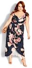 City Chic The Sweet Love Dress Floral Cold Shoulder Rose Size 22 Xl