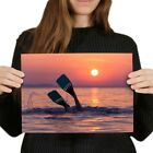 A4 - Scuba Diving Free Diver Ocean Sunset Poster 29.7X21cm280gsm #24165