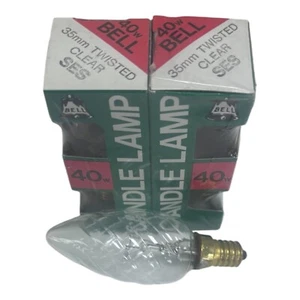 Bell Classic Candle 40w 240v SES E14 35mm Twisted Clear Candle - Pack of two - Picture 1 of 12