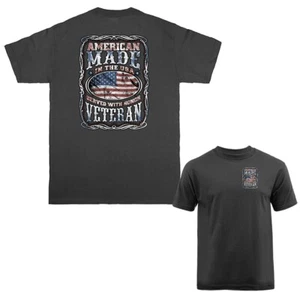 Camiseta Patriótica Bandera de Estados Unidos Hecha en Estados Unidos Militar Veterano Militar - Imagen 1 de 17
