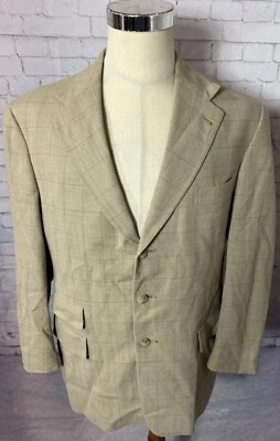 Tommy Hilfiger Window Pane Plaid Sport Jacket Sz 42R Vintage 3 Button - Image 1 of 4