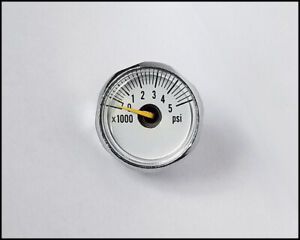 Micro Gauge 1 inch 5000PSI High Pressure for HPA Nitro Air CO2 tank systems 