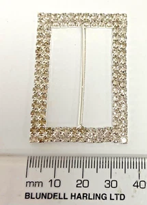 10 MED RECHTECKIG STRASS SCHIEBER SCHNALLE IDEAL FÜR STUHL SCHÄRPE ABDECKUNGEN 35 X 50 - Bild 1 von 4