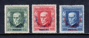 CZECHOSLOVAKIA — SCOTT B137-B139 — 1925 OLYMPIC CONGRESS OVPT SET — MH — SCV $97 - Picture 1 of 2